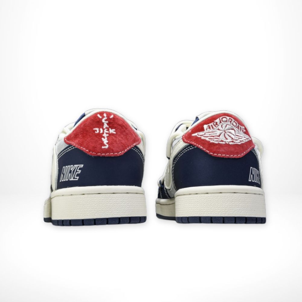 Air Jordan 1 Low x Travis Scott Gray Blue Swoosh Graffiti Custom