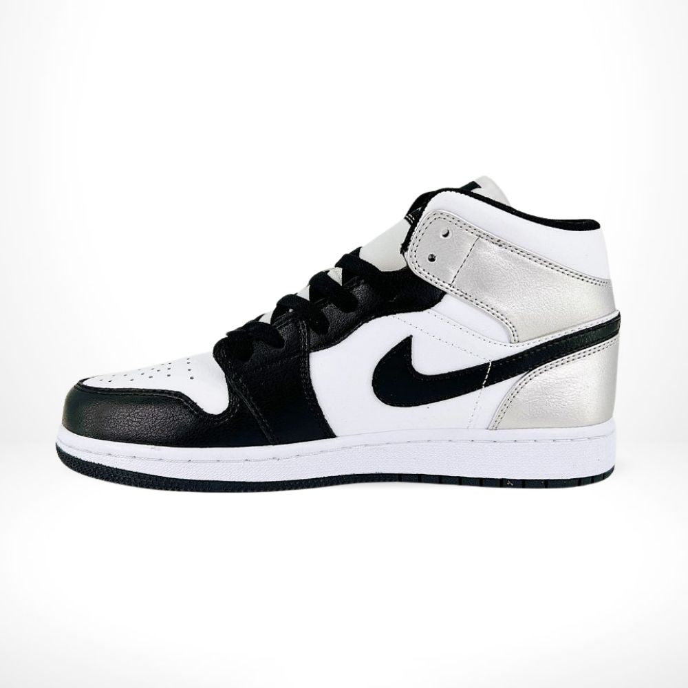 Air Jordan 1 Mid Silver Toe Black White