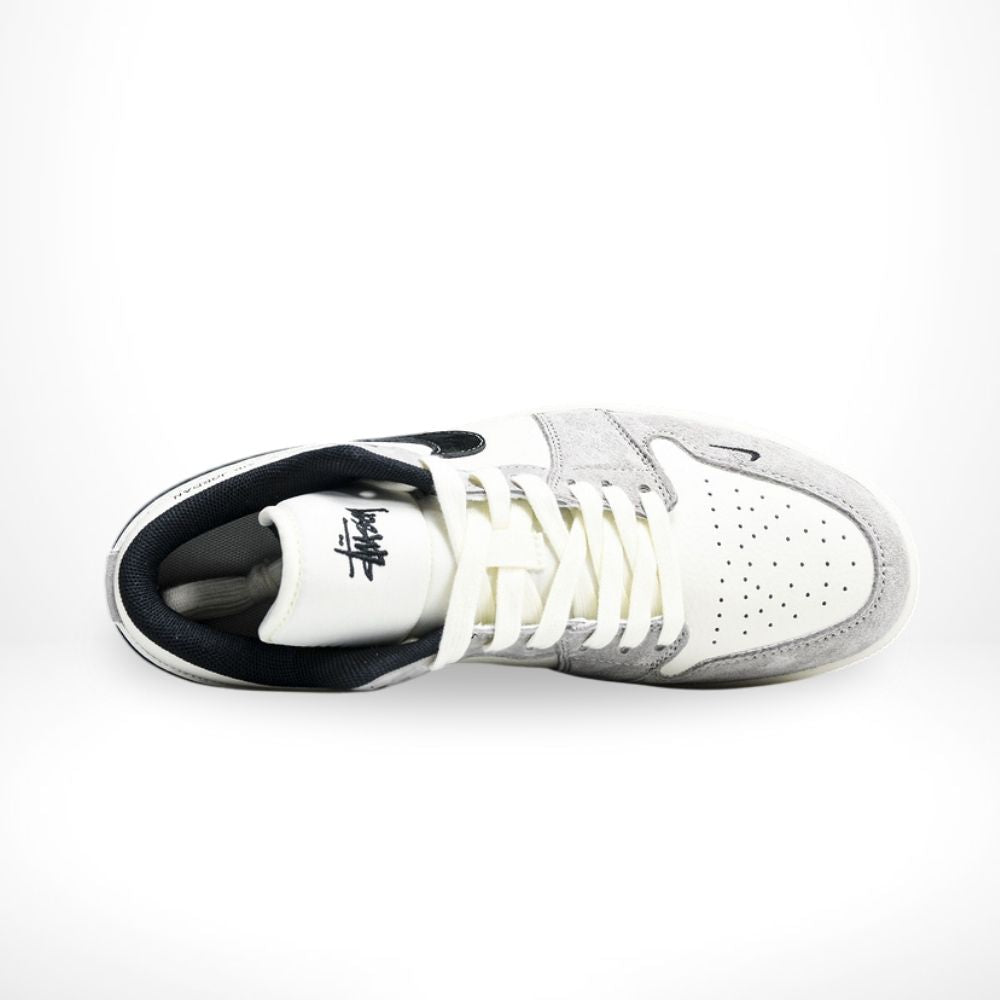 Air Jordan 1 Low x Stussy x Supreme White Grey Custom