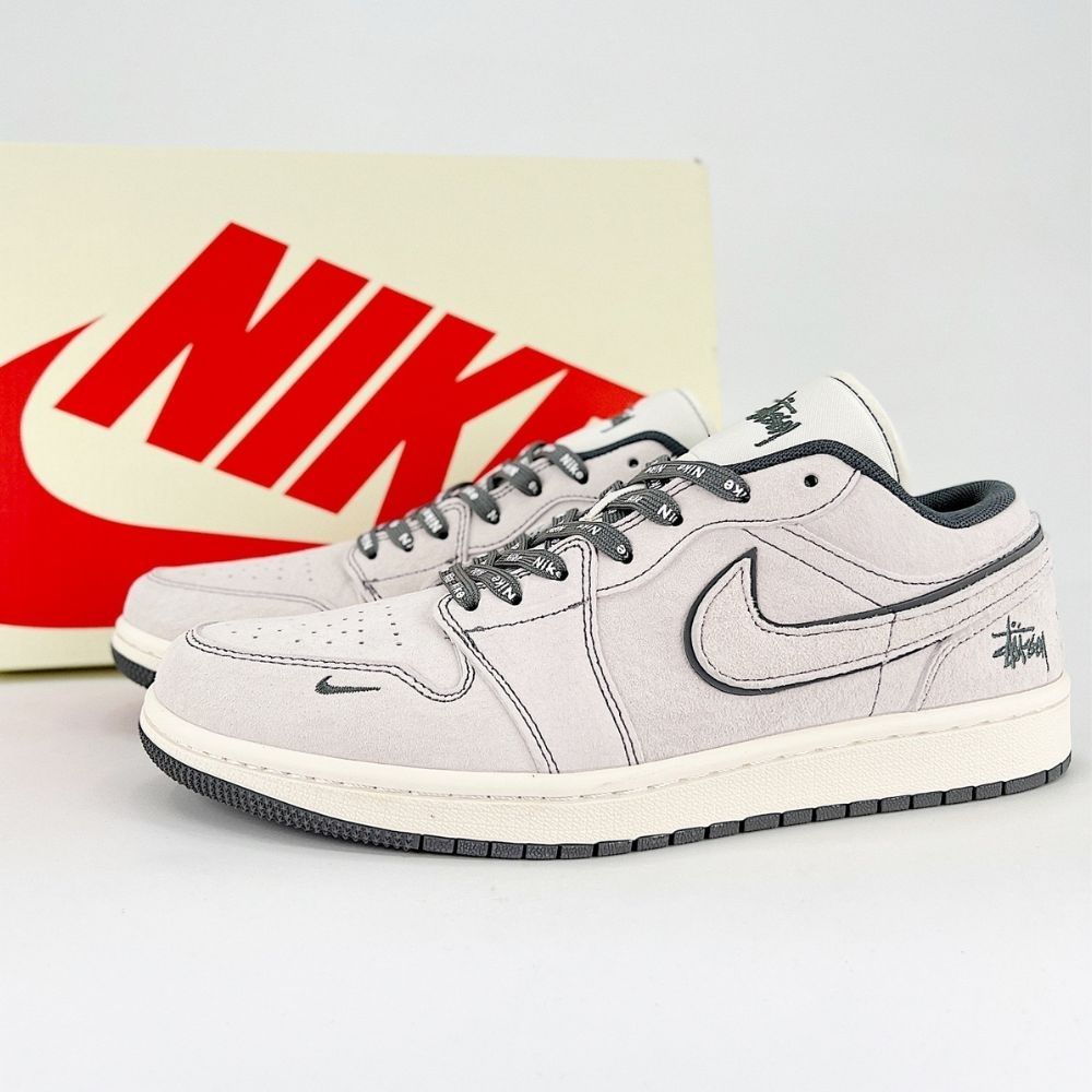 Air Jordan 1 Low x Stussy Grey Custom