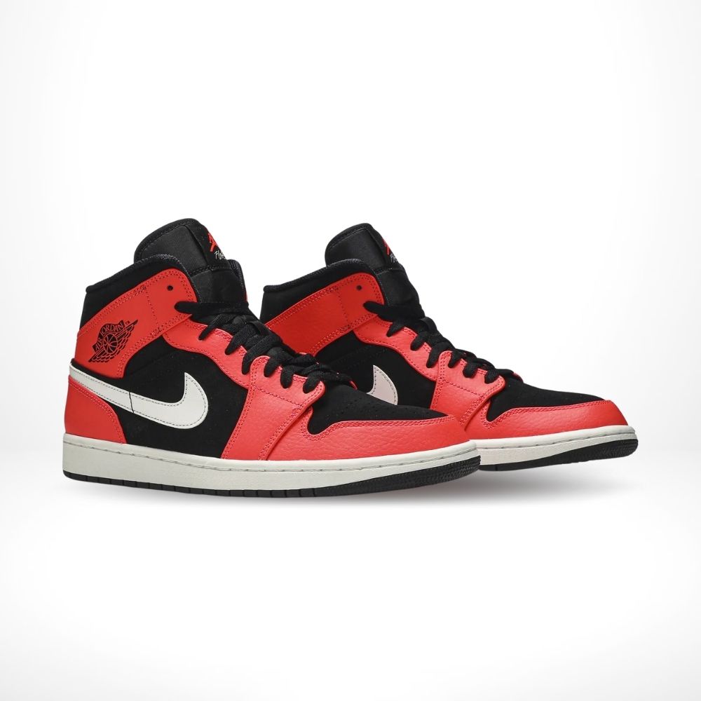 Air Jordan 1 Mid Infrared 23 Black Red
