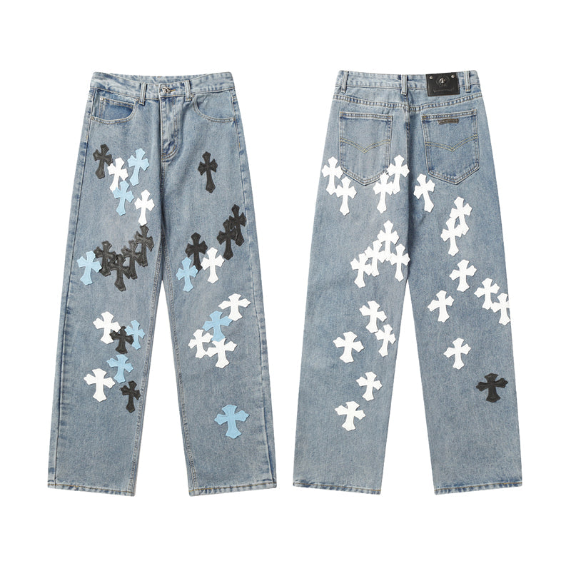 Chrome Hearts Couture Denim Jeans - High Fashion Luxury Statement