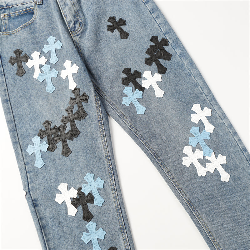 Chrome Hearts Couture Denim Jeans - High Fashion Luxury Statement
